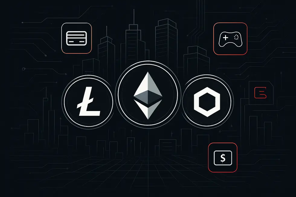 Bitcoin ve pop&uuml;ler altcoinlerin bir arada g&ouml;sterildiği bağlantılı şema.