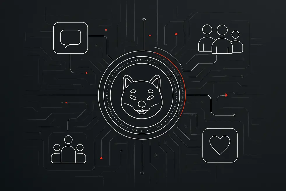 Pop&uuml;ler memecoin maskotları dijital bir ortamda.