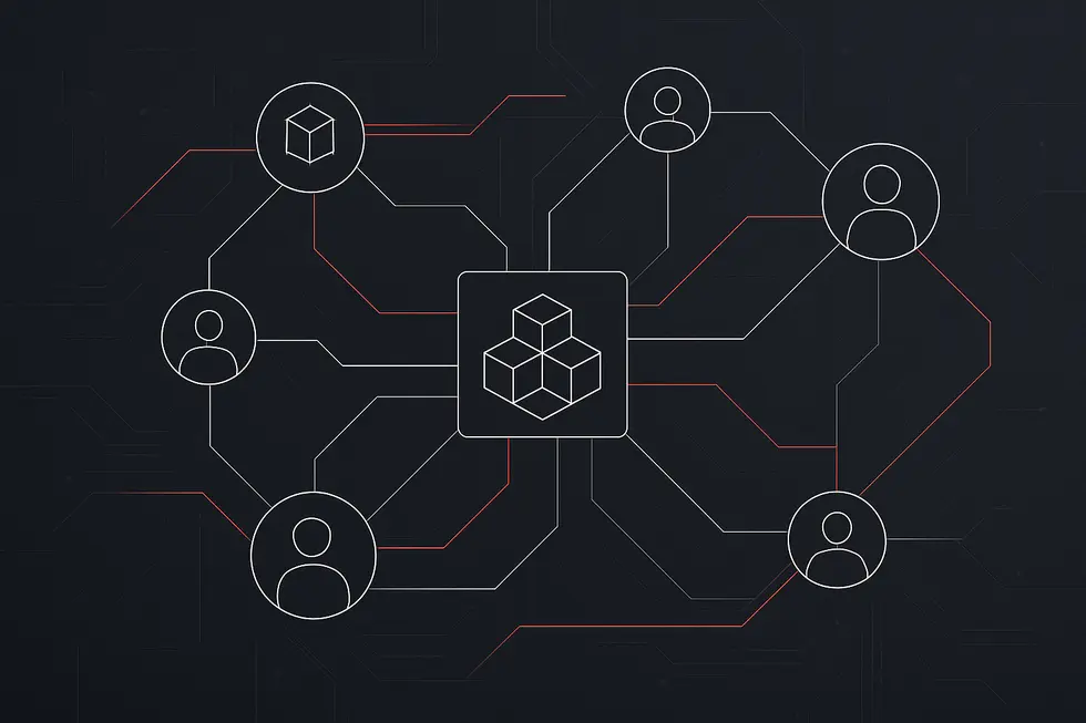 Merkeziyetsiz borsaların blok zinciri &uuml;zerindeki bağlantı ve kullanıcı yapısı.