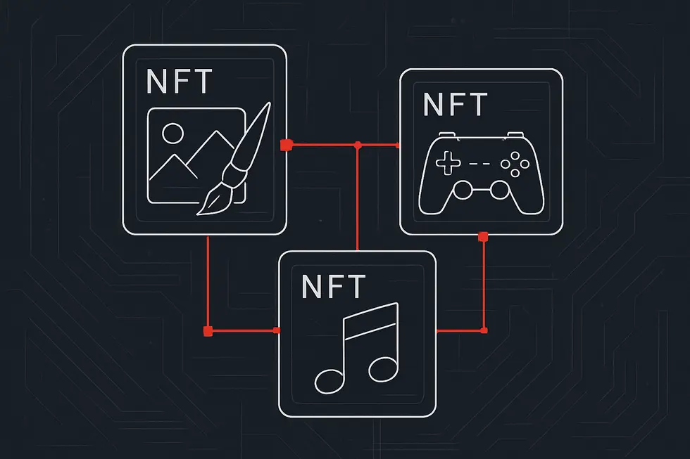 NFT’nin dijital varlıklar üzerindeki benzersizliğini gösteren bir görsel.