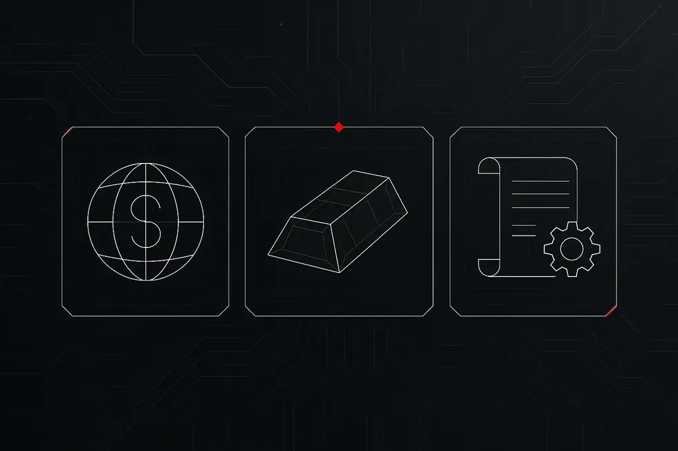 Stablecoin&rsquo;in değer istikrarını simgeleyen teknik bir diyagram.