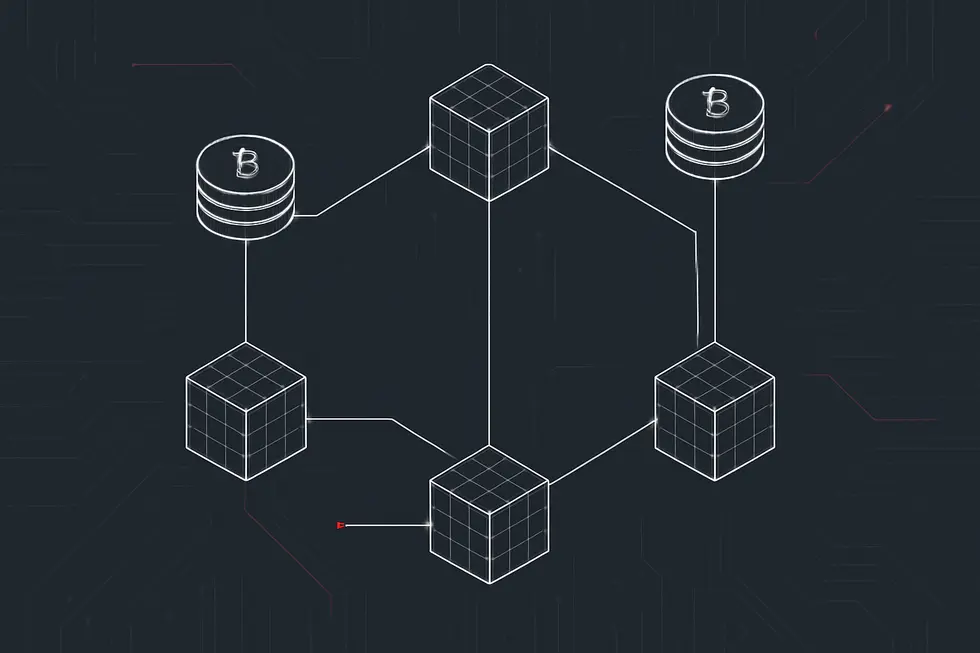 Staking işlemini simgeleyen minimal blokzincir ağı g&ouml;rseli.